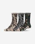 Eco Camo Crew Sock - Mens Socks (3 Pack) - Camo/Assorted - ManGo Surfing