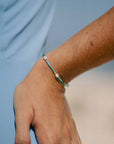 Pineapple Island Giada Cinta Pearl Beaded Surf Bracelet - Blue/Green/Gold