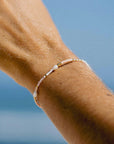 Pineapple Island Giada Cinta Pearl Beaded Surf Bracelet - Pink/White/Gold