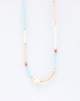 Pineapple Island Giada Sejiwa Beaded Necklace - Pastel Blue/Pink
