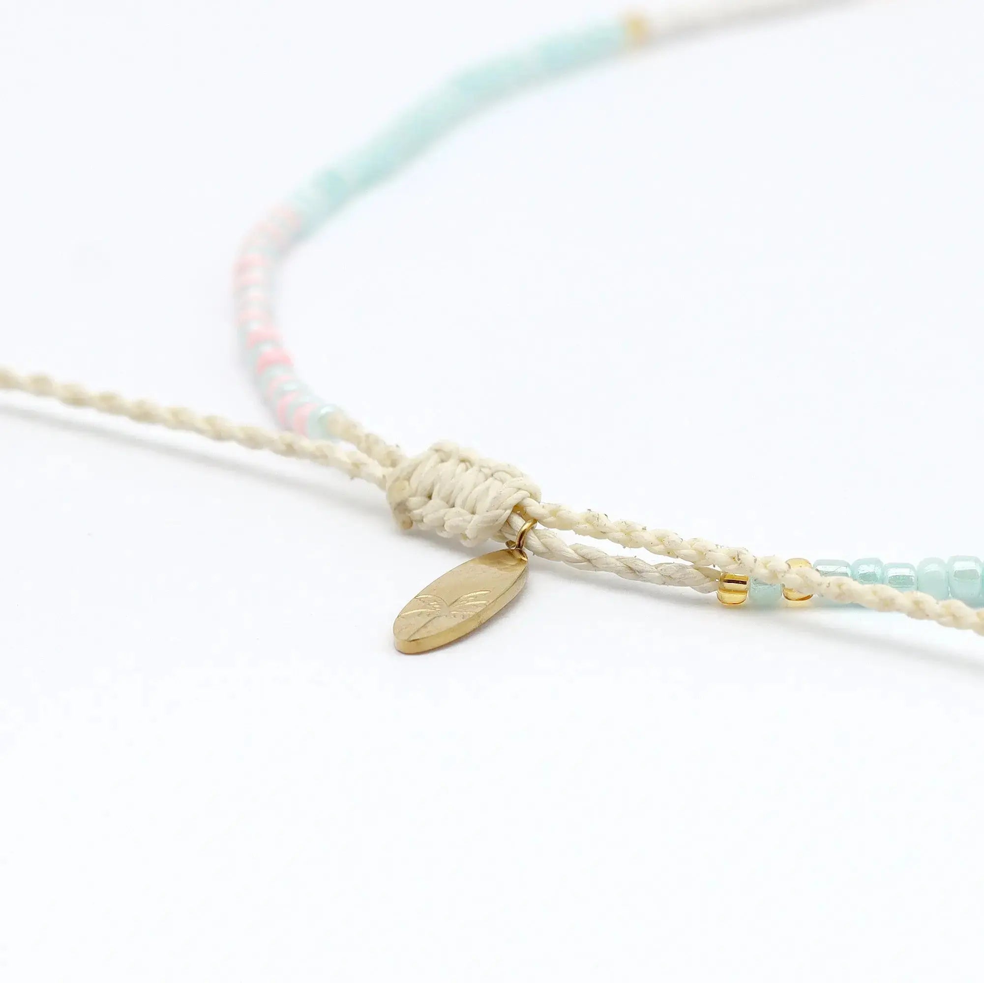 Pineapple Island Giada Sejiwa Beaded Necklace - Pastel Blue/Pink