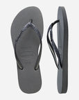 Havaianas Slim Glitter II Flip Flops - Grey/Graphite