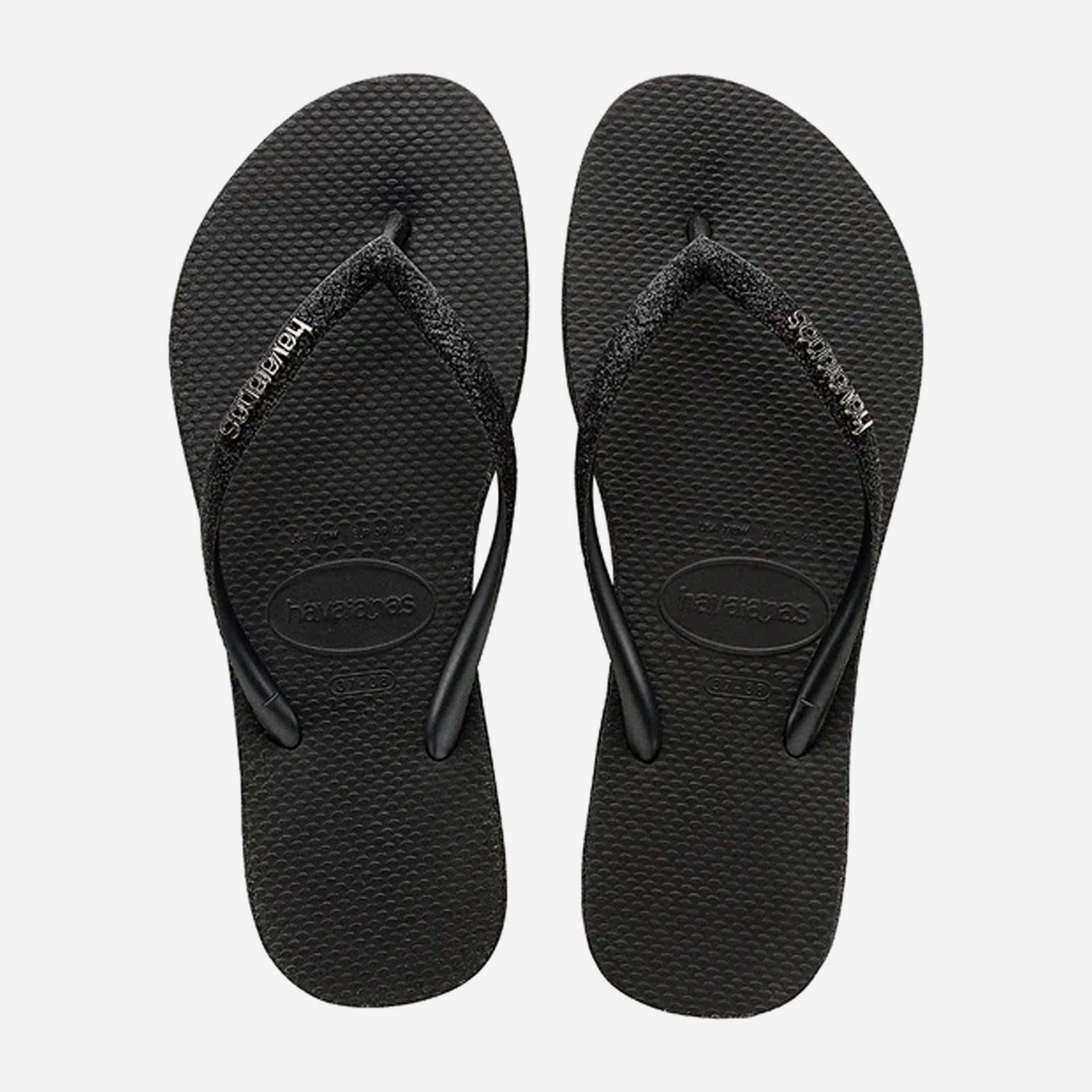 Havaianas Slim Sparkle II Flip Flops - Sparkle Me Black - ManGo Surfing