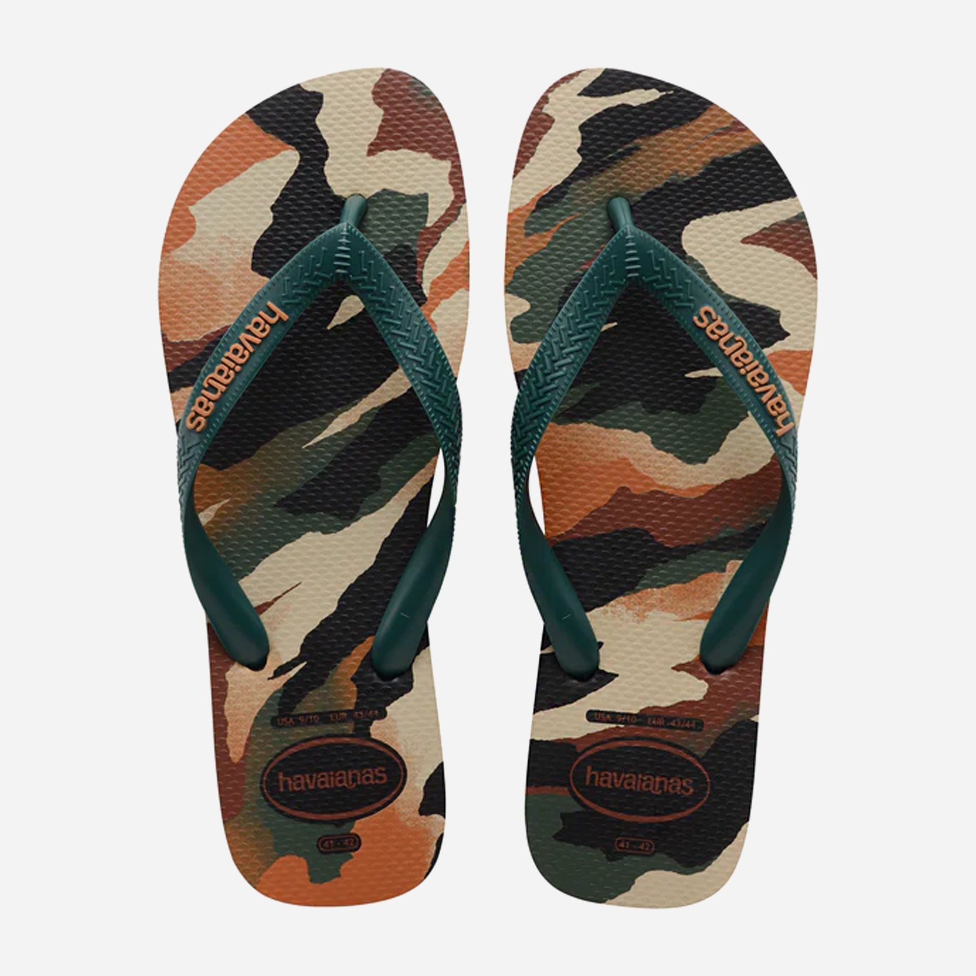 Havaianas Top Camu Flip Flops - Black/Pantanal Green - ManGo Surfing