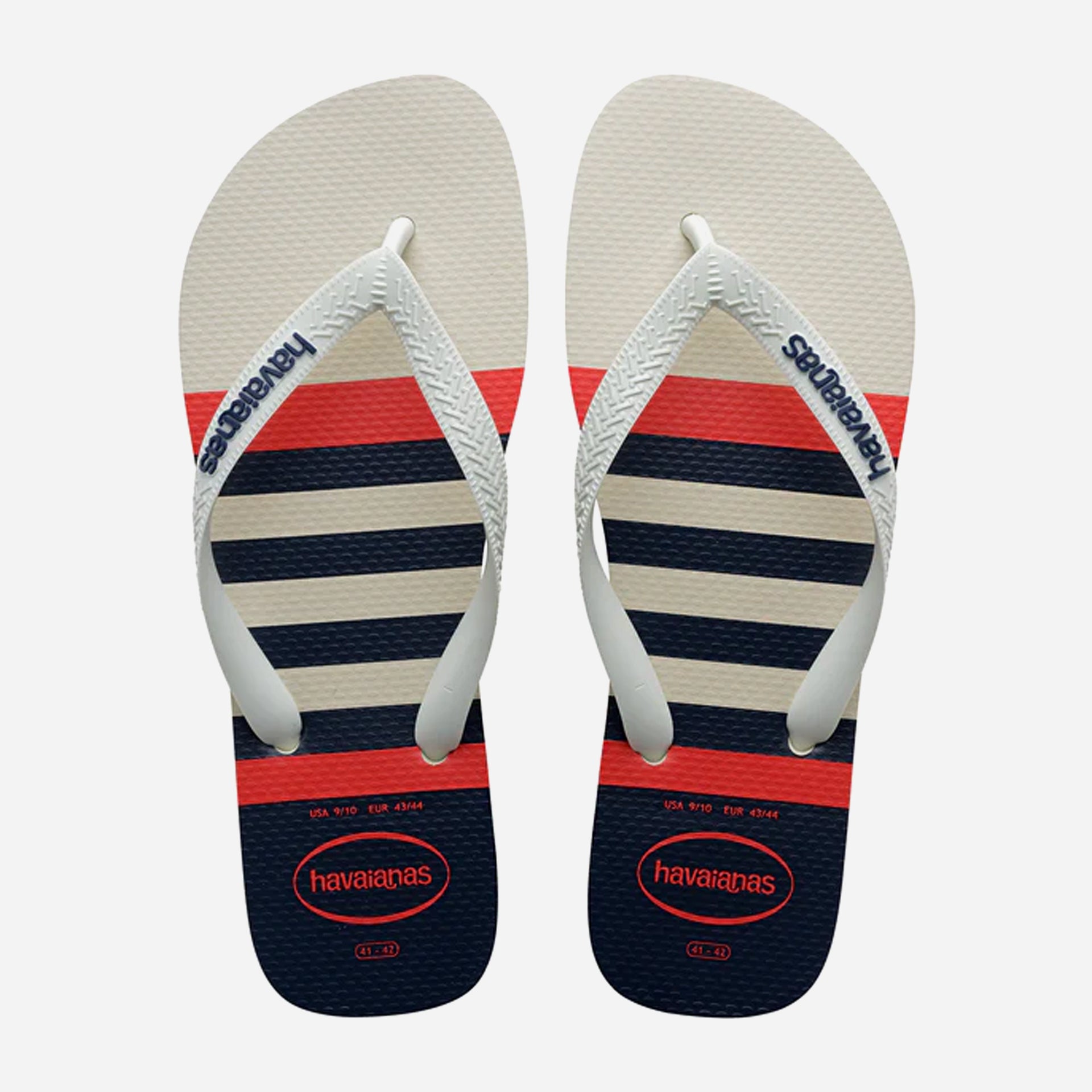 Havaianas Top Nautical Flip Flops - White/White/Navy - ManGo Surfing