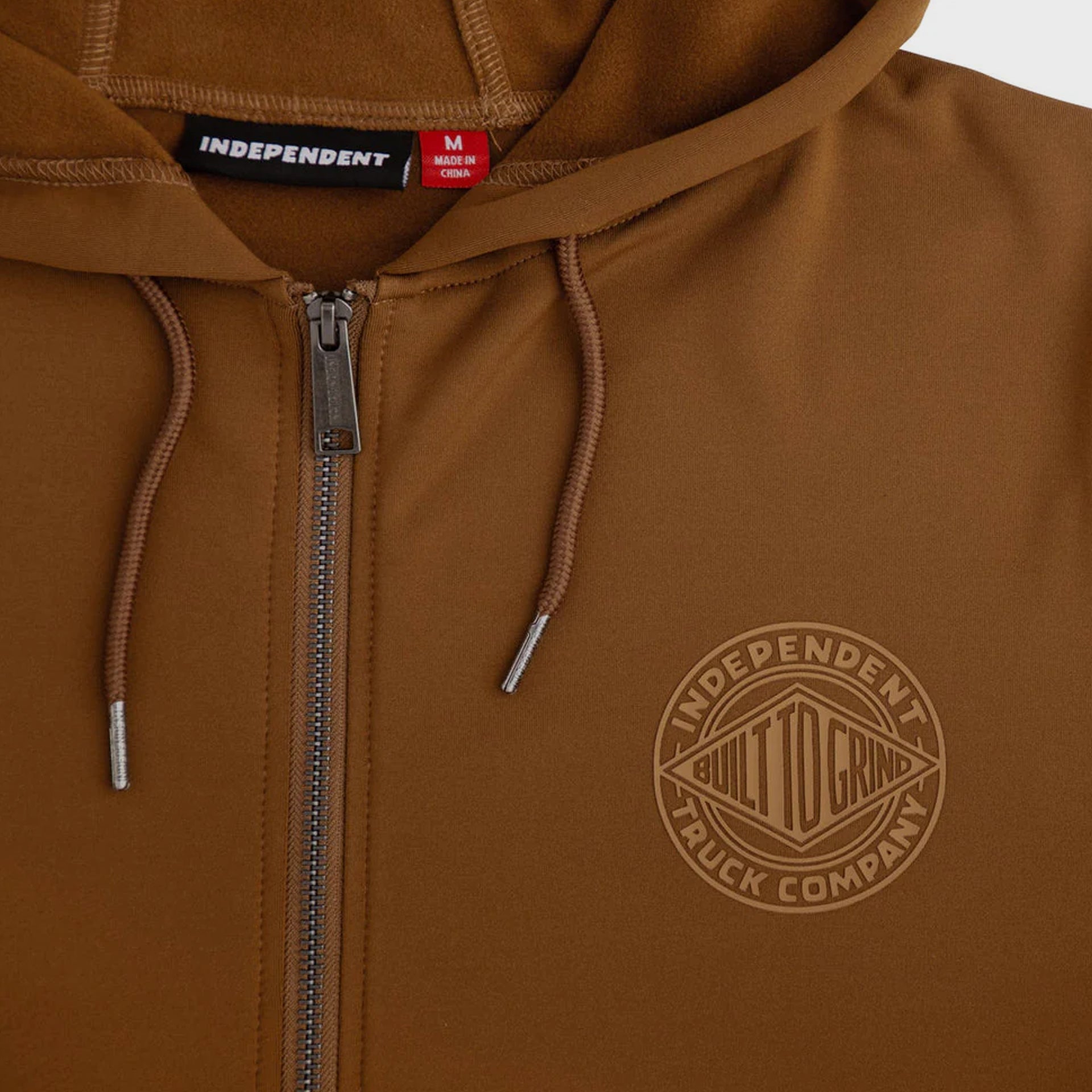 Independent Mens Clipper Zip Hoodie - Brown