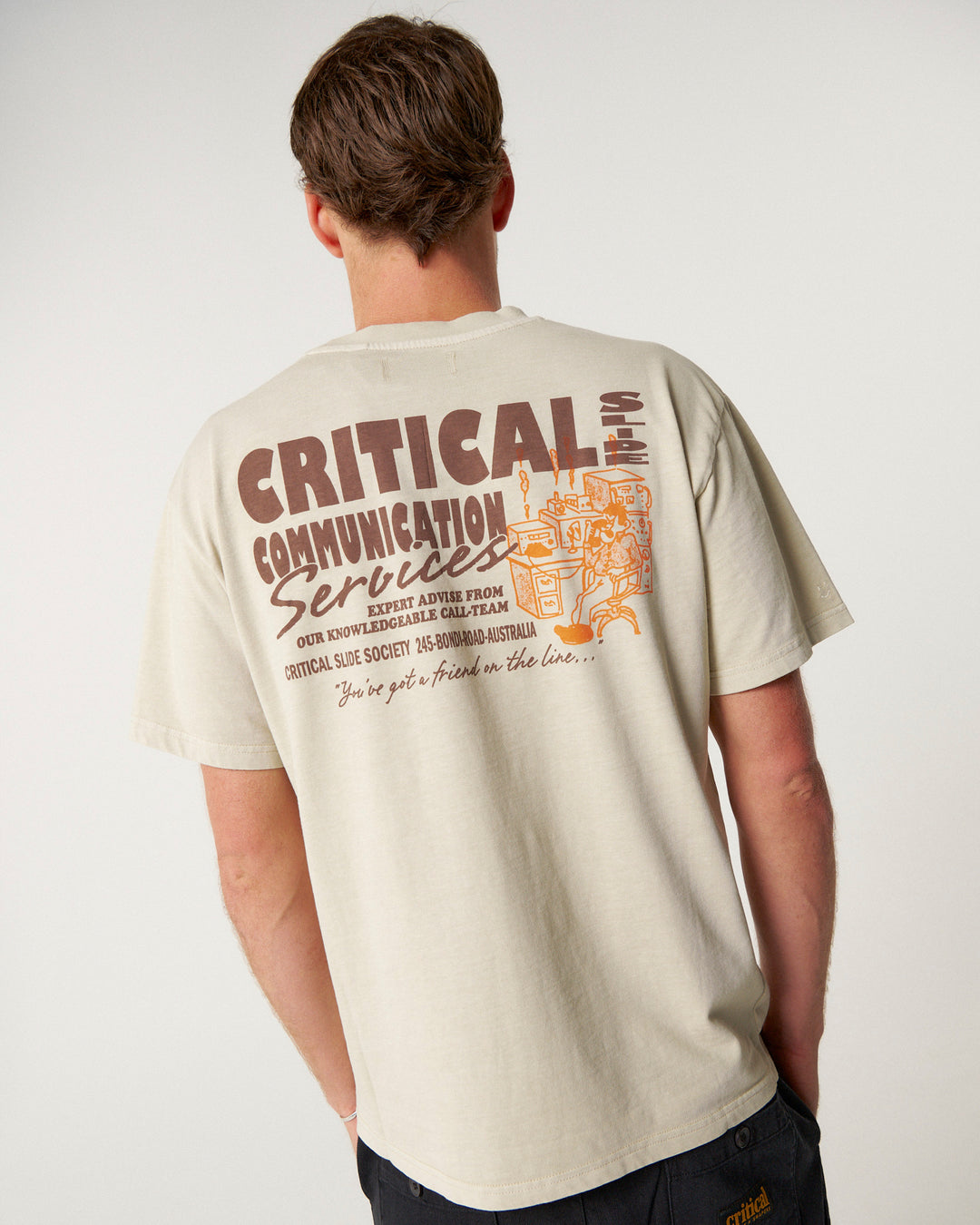 The Critical Slide Society Mens Service T-Shirt - Ecru