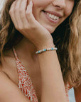 Pineapple Island Manta Point Stone & Shell Bracelet - Brown/White/Blue