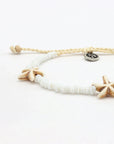 Pineapple Island Tidepool Starfish Beaded Anklet - White