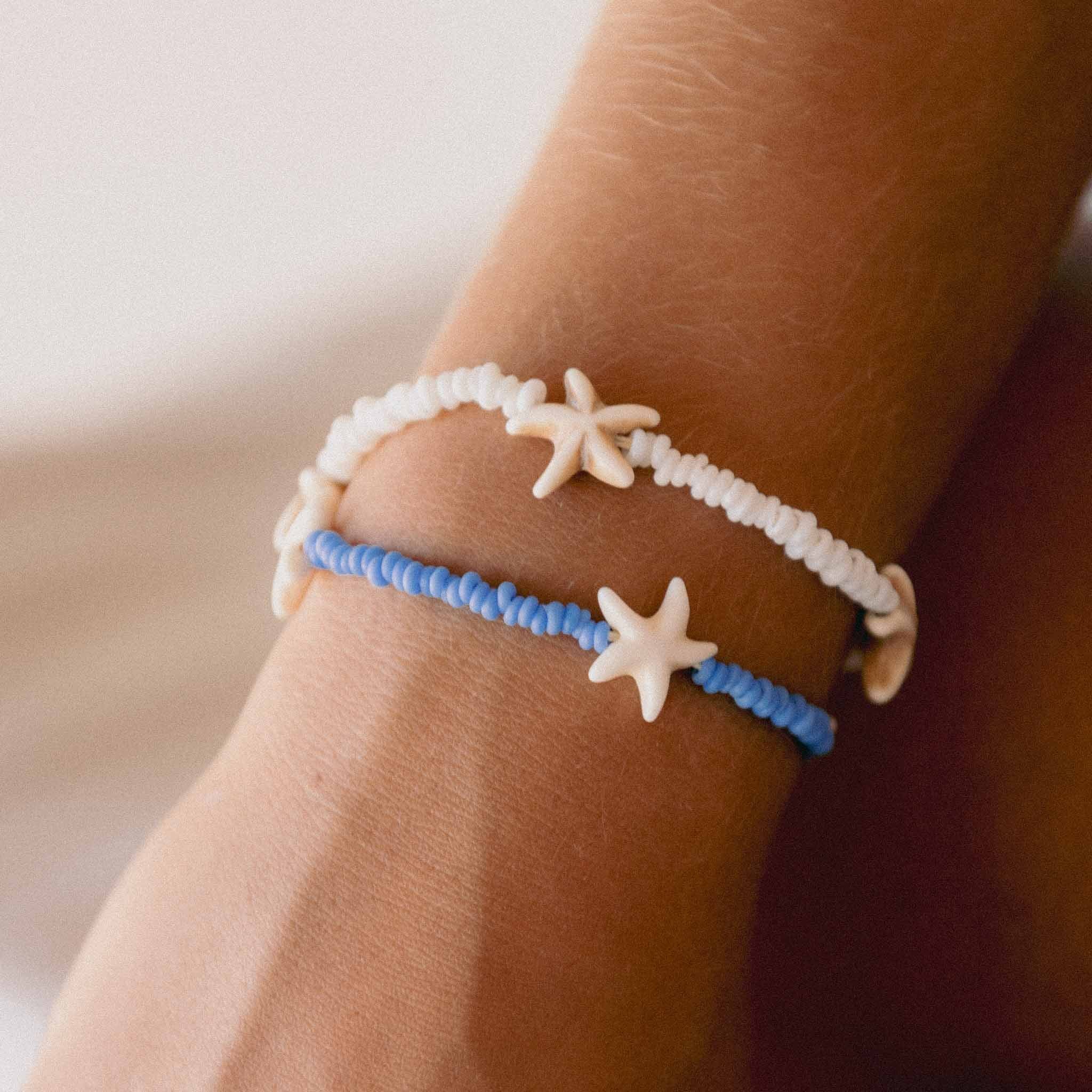 Pineapple Island Tidepool Starfish Beaded Bracelet - Blue
