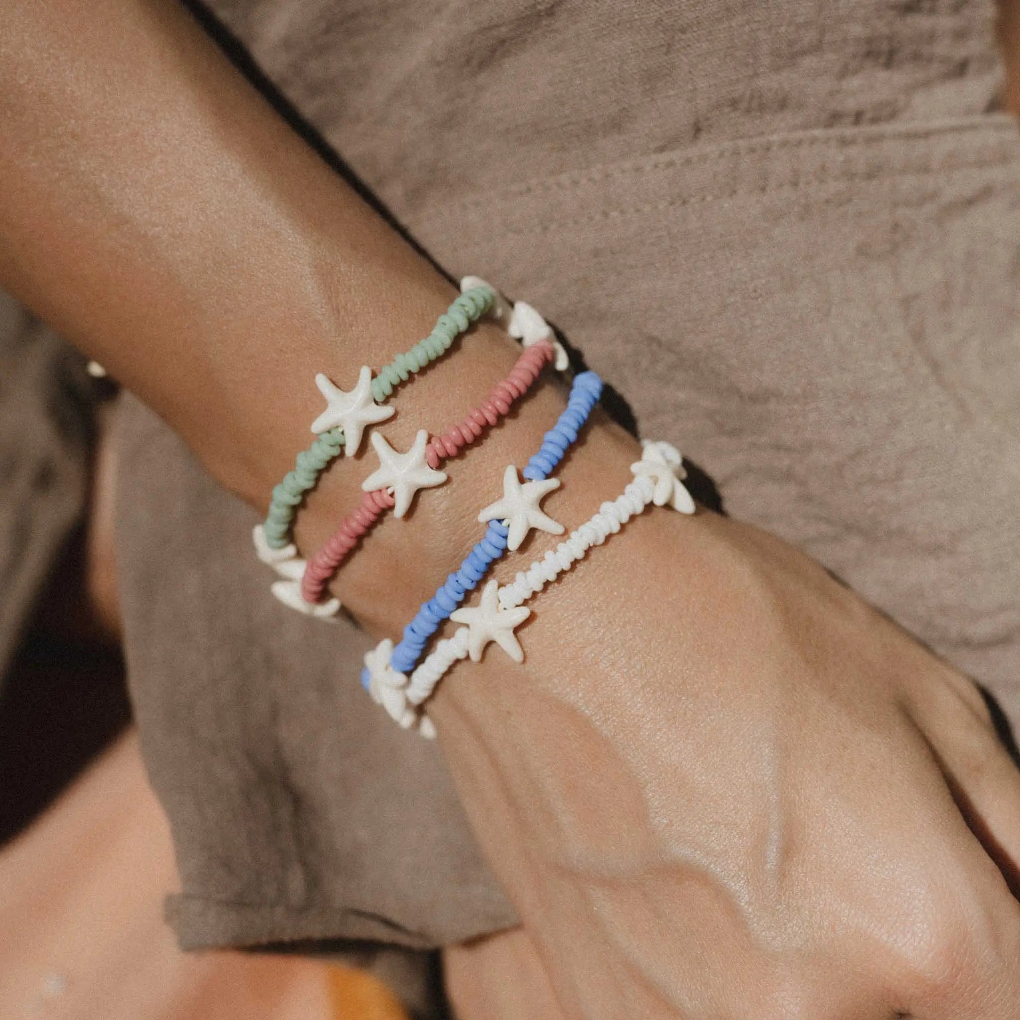 Pineapple Island Tidepool Starfish Beaded Bracelet - Blue