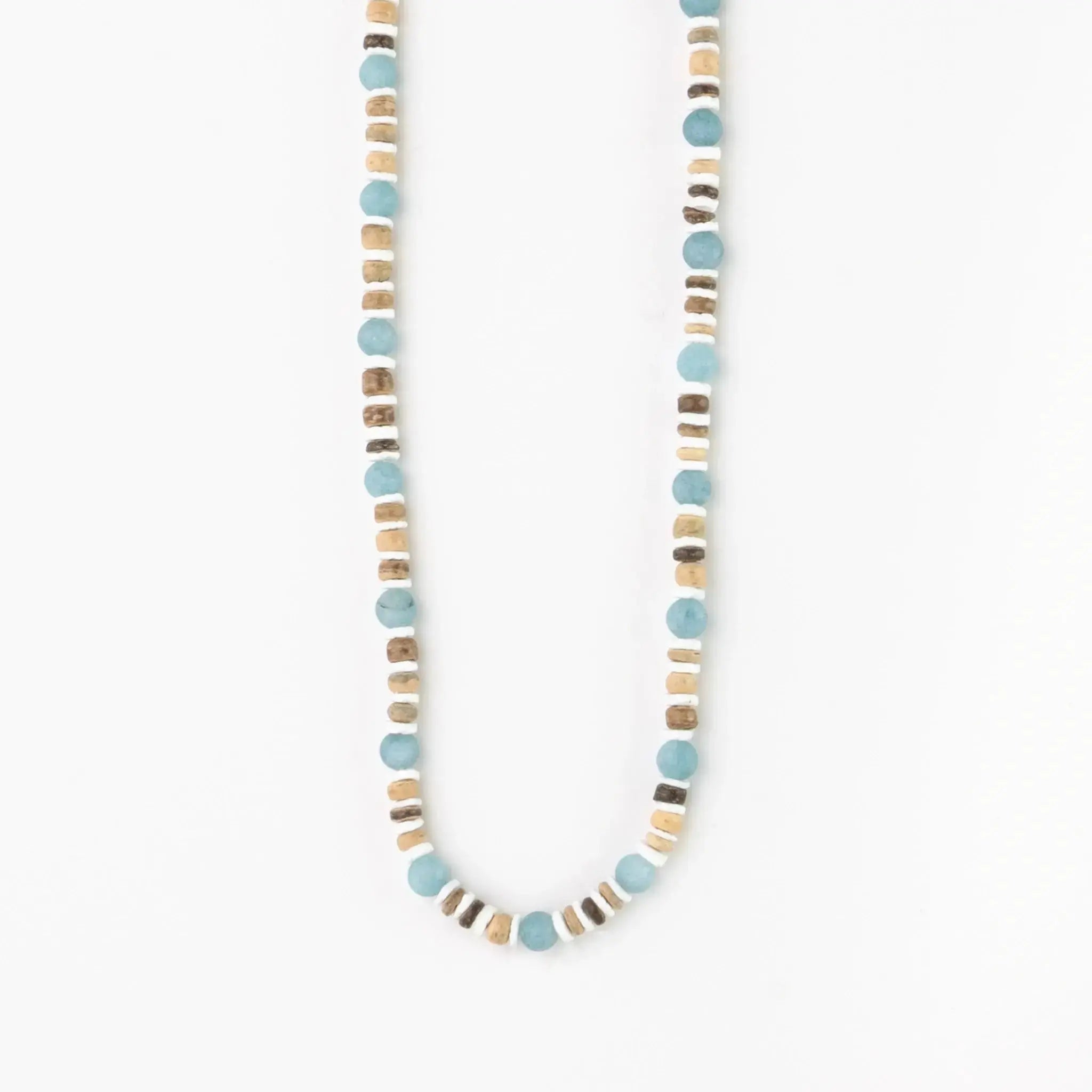 Pineapple Island Manta Point Stone &amp; Shell Necklace - Brown/White/Blue