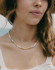 Pineapple Island Mentawai Islands Surfer Pearl Beaded Necklace - White/Multi