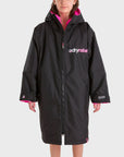 Dryrobe Advance Kids Long Sleeve  (10-13 Yrs) - Black/Pink - ManGo Surfing