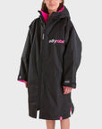 Dryrobe Advance Kids Long Sleeve  (10-13 Yrs) - Black/Pink - ManGo Surfing