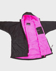 Dryrobe Advance Kids Long Sleeve  (10-13 Yrs) - Black/Pink - ManGo Surfing