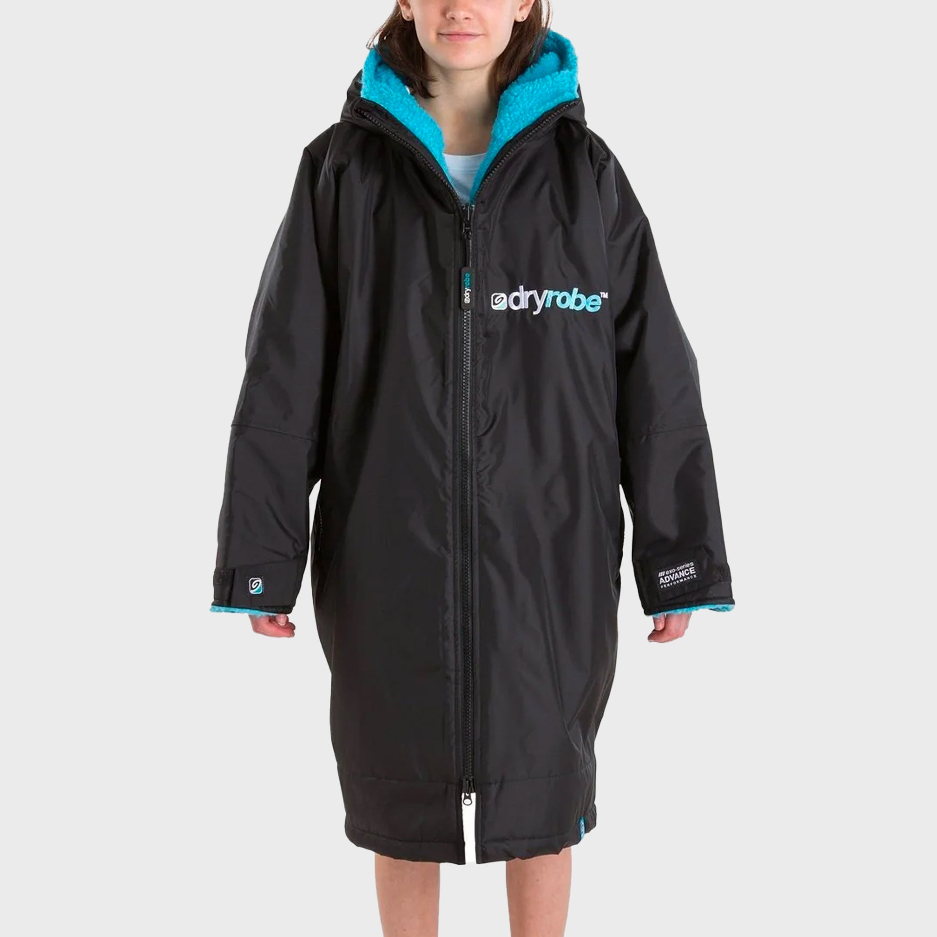 Dryrobe Advance Kids Long Sleeve (10-13 Yrs) - Black/Blue - ManGo Surfing