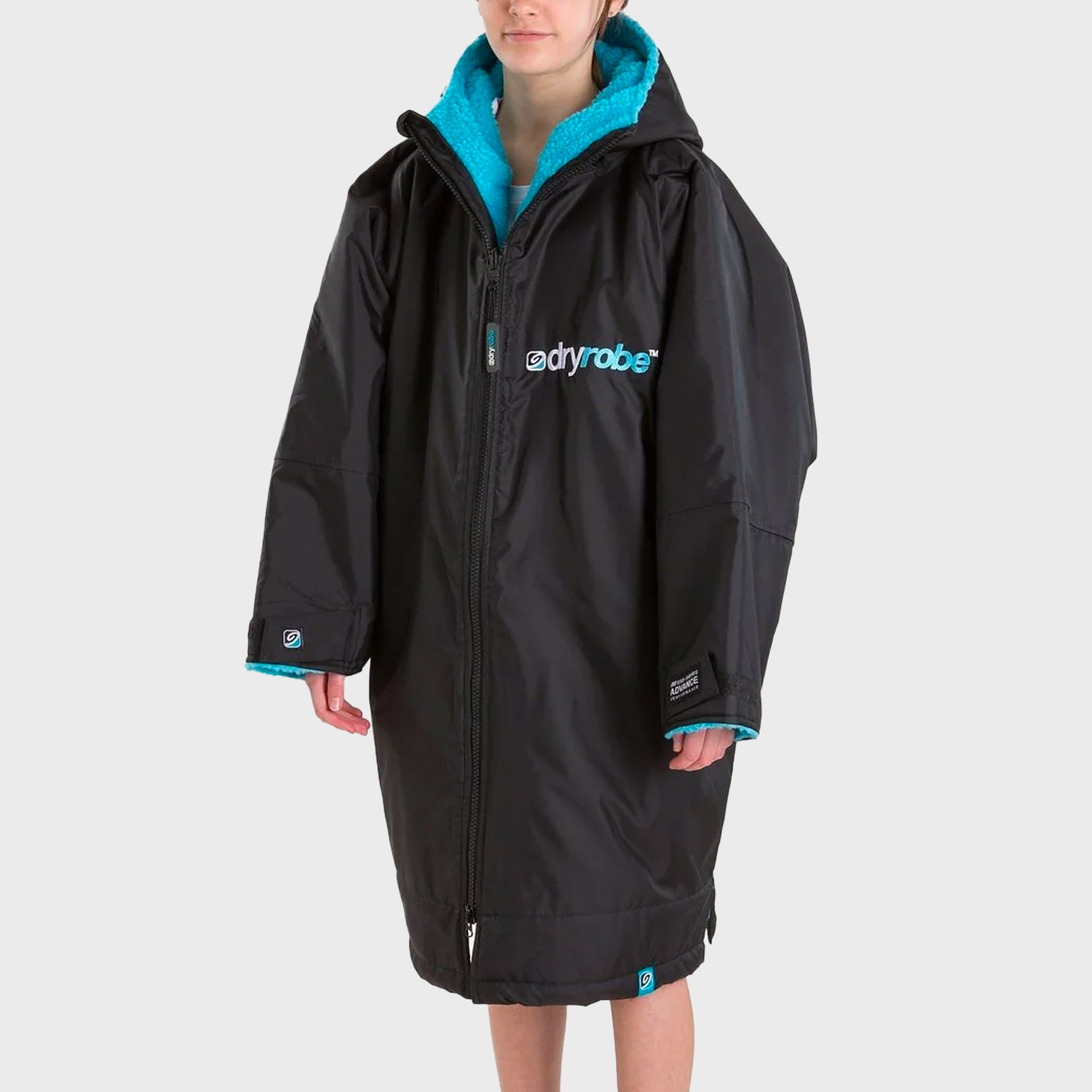 Dryrobe Advance Kids Long Sleeve (10-13 Yrs) - Black/Blue - ManGo Surfing