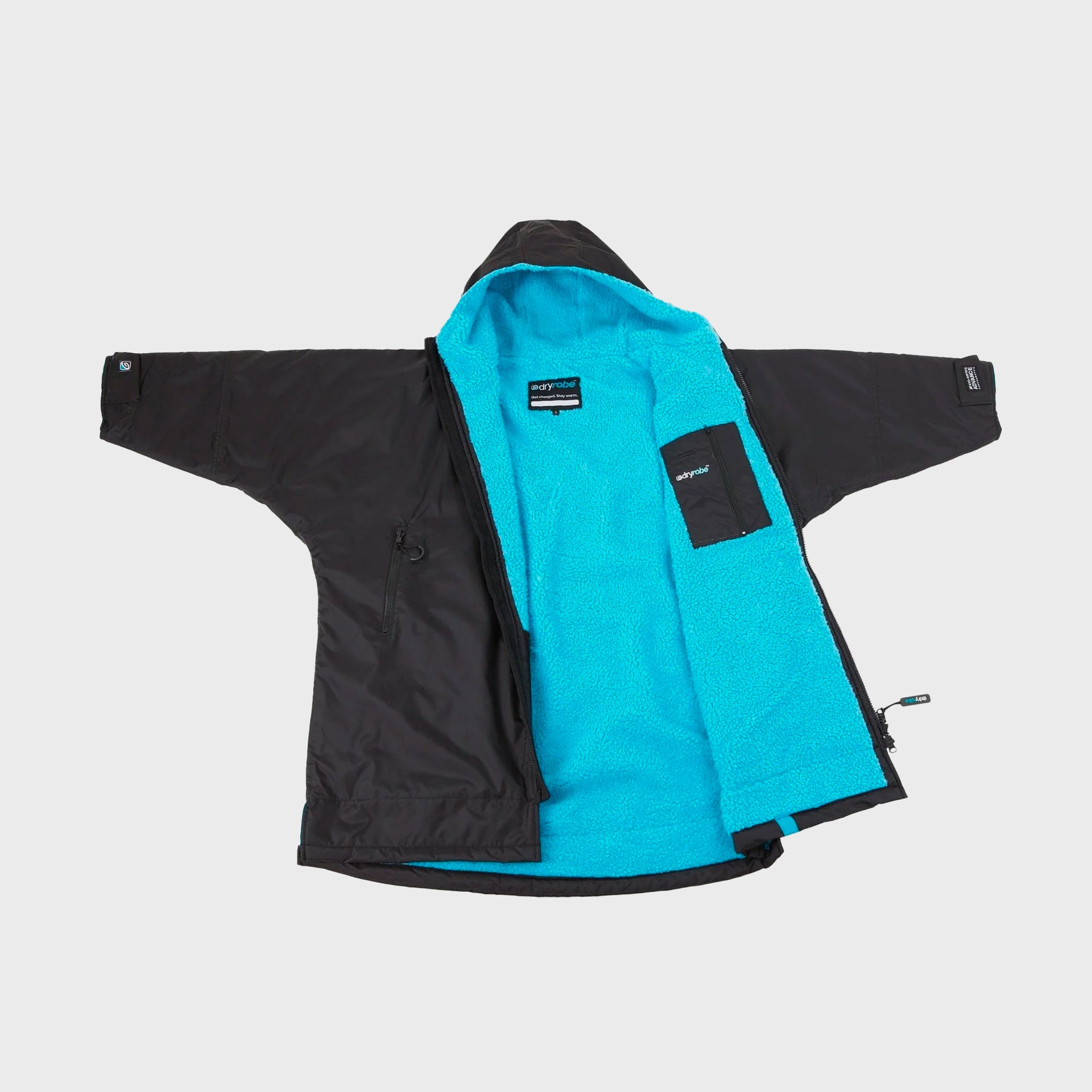 Dryrobe Advance Kids Long Sleeve (10-13 Yrs) - Black/Blue - ManGo Surfing