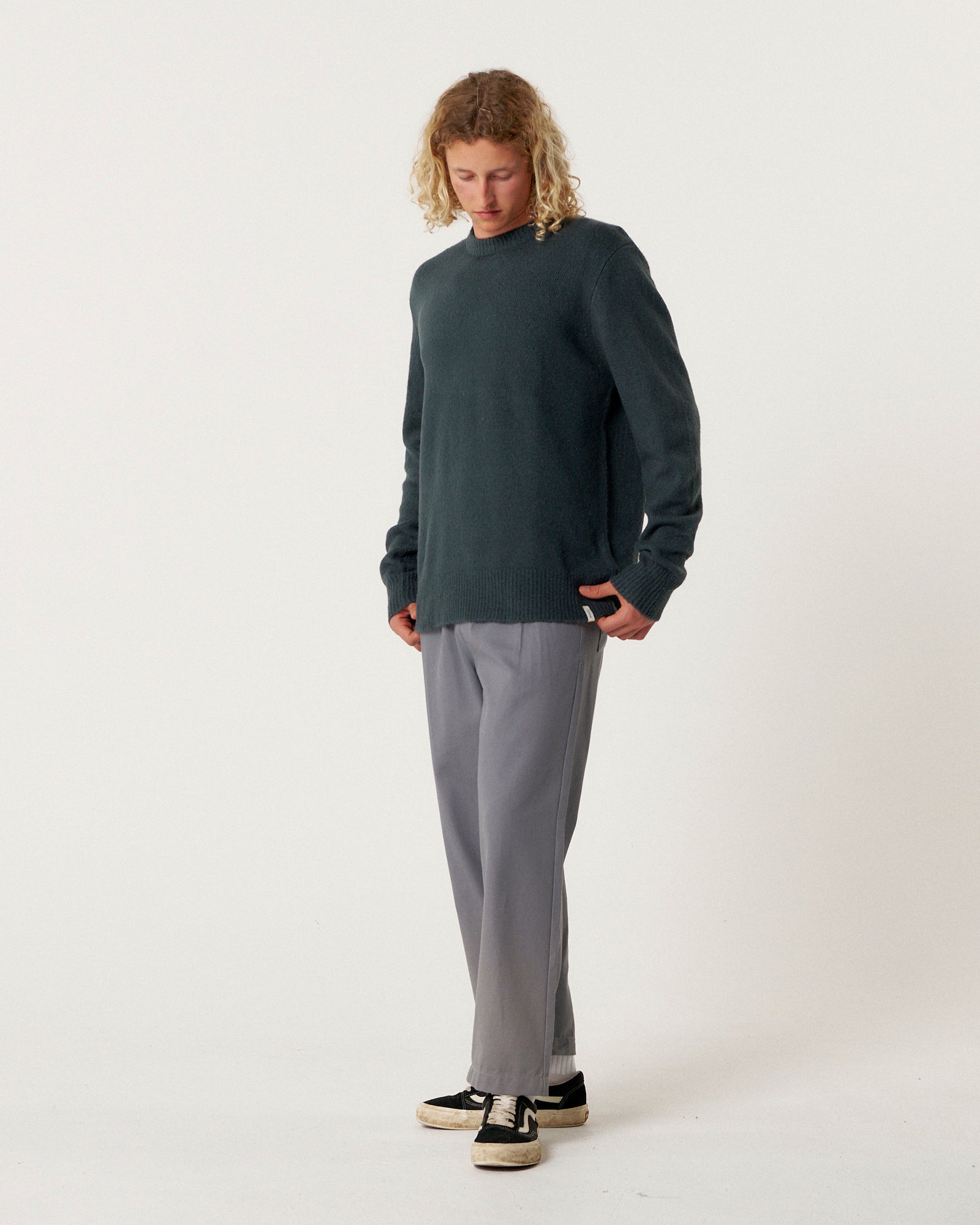The Critical Slide Society Mens Mellow Crew Knit Sweatshirt - Blue