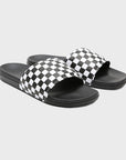 La Costa Checkerboard Slide On Sandals - Mens Sliders - True White/Black - ManGo Surfing