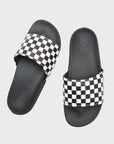 La Costa Checkerboard Slide On Sandals - Mens Sliders - True White/Black - ManGo Surfing