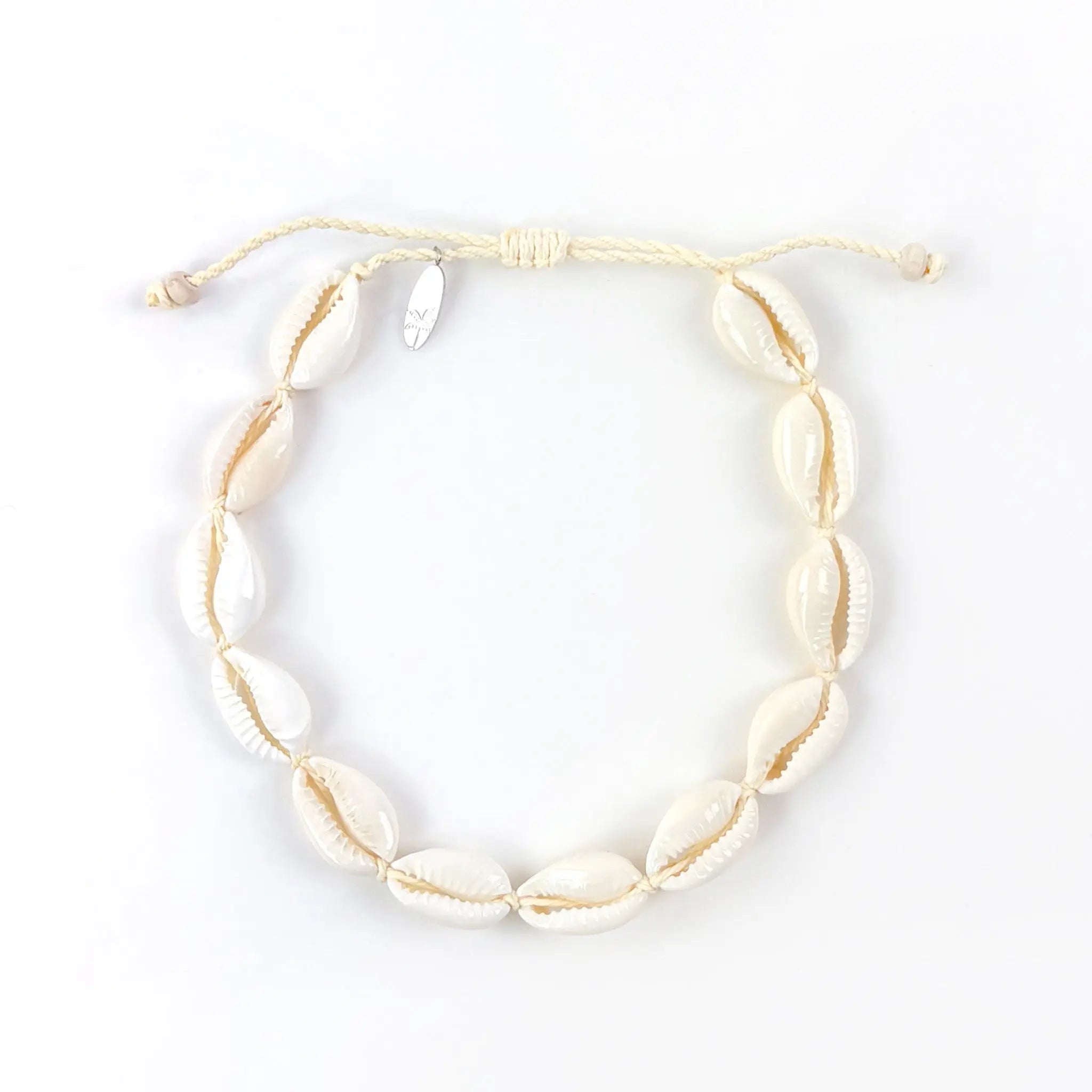 Pineapple Island Livadi Cowrie Shell Surf Anklet - Cream