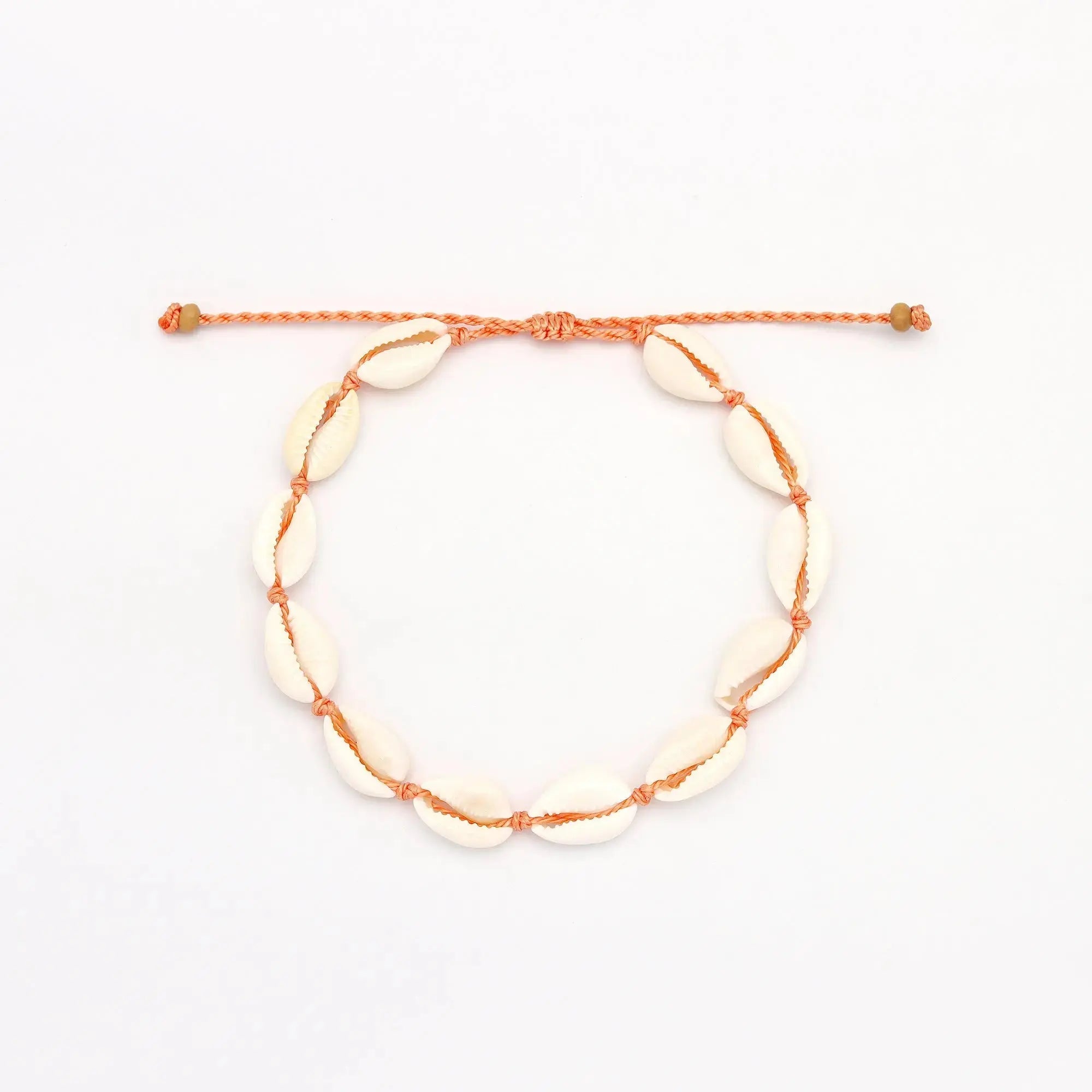 Pineapple Island Livadi Cowrie Shell Surf Anklet - Orange