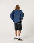 The Critical Slide Society Mens Surface Cord Overshirt - Blue