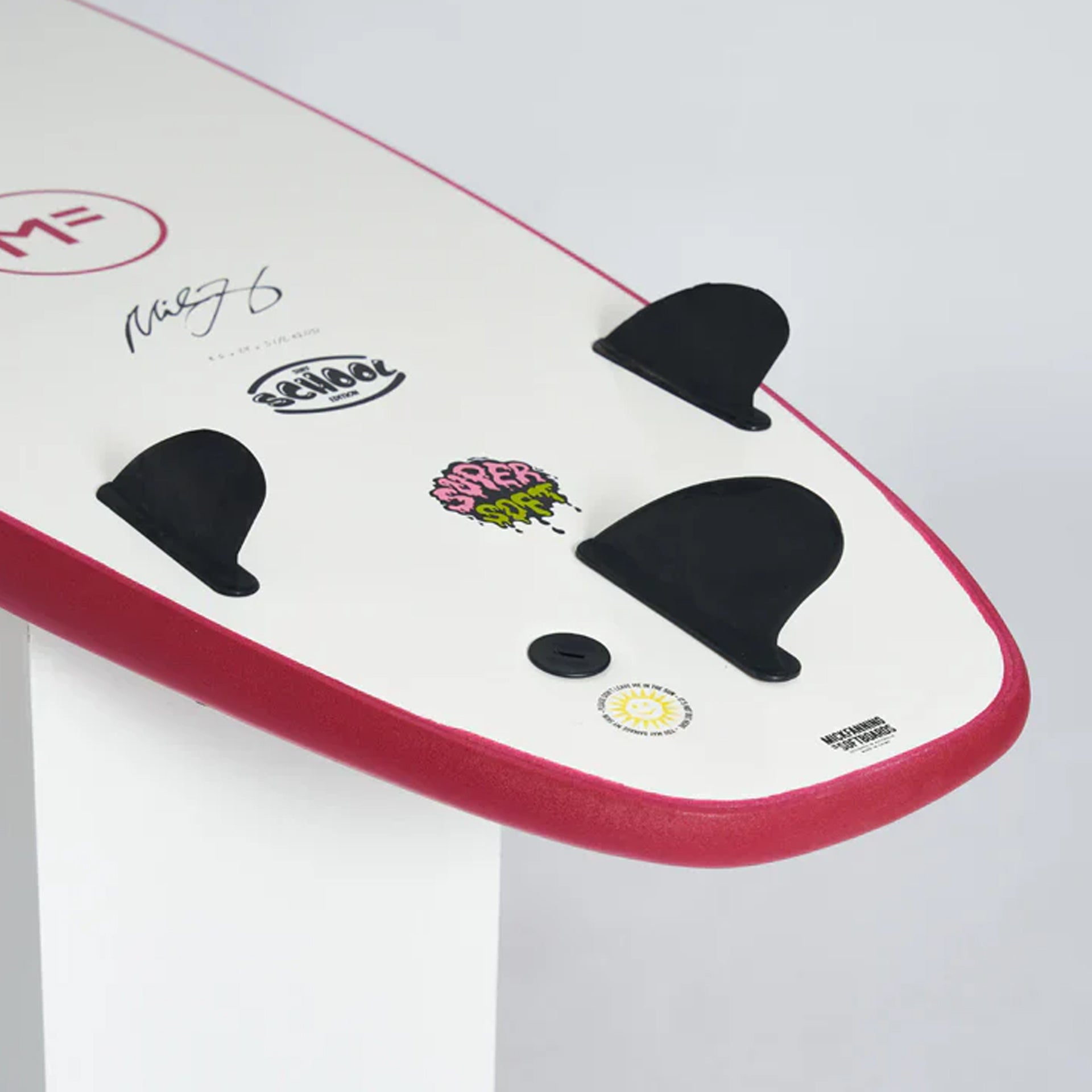 Mick Fanning Surf School Super Soft Screw Thru 3F Surfboard - 8&#39;6 - Merlot - ManGo Surfing