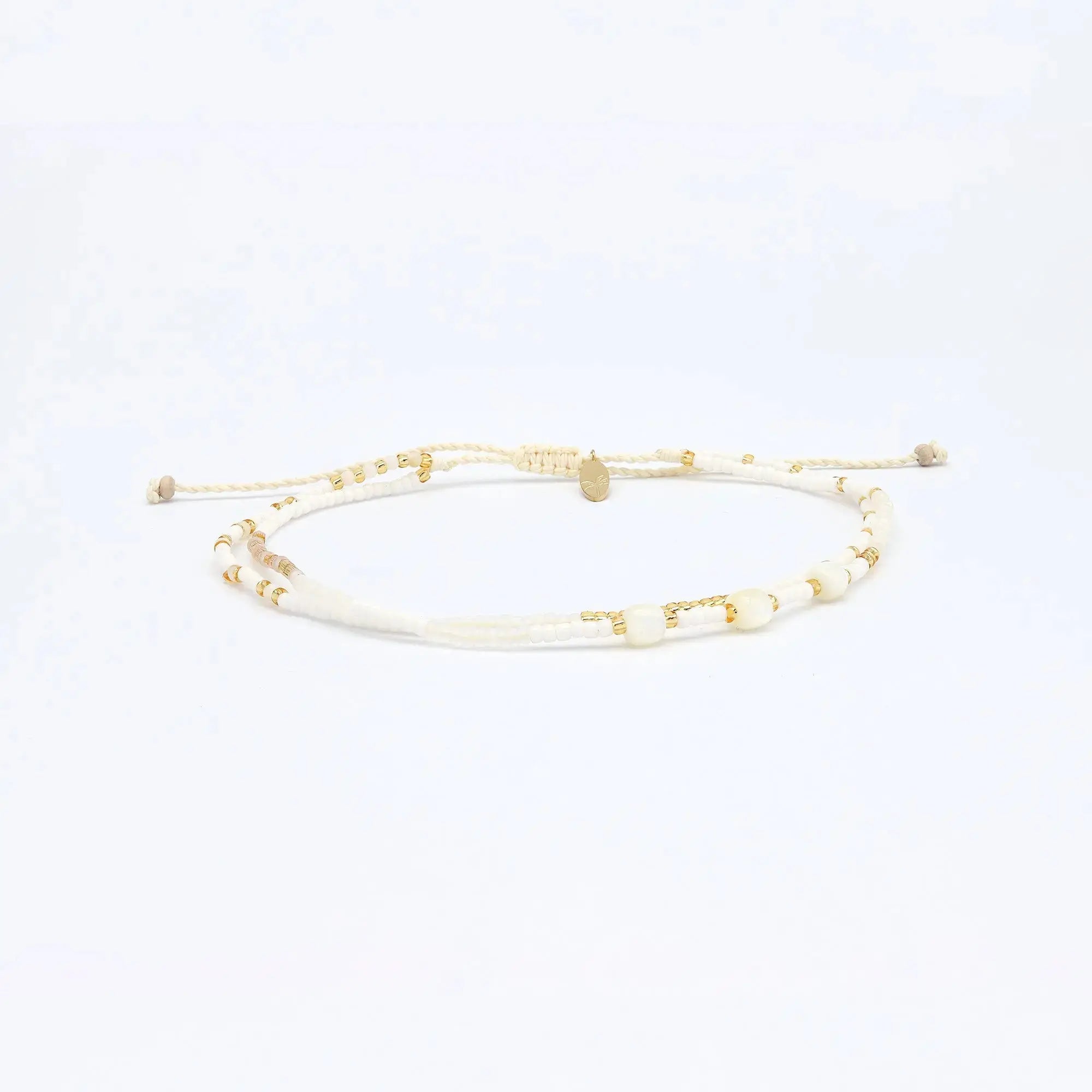 Pineapple Island Pasir Mother of Pearl Golden Hour Anklet - White/Gold