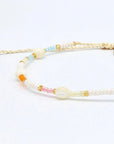 Pineapple Island Horison Golden Hour Beaded Anklet - Pastel/White