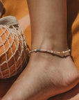 Pineapple Island Horison Golden Hour Beaded Anklet - Pastel/White