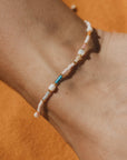 Pineapple Island Horison Golden Hour Beaded Anklet - Pastel/White