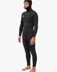 Vissla Mens 7 Seas 5/4/3 Full Hooded Chest Zip Wetsuit - Black