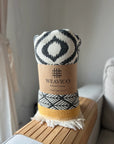 Weavico - Turkish Throw Blanket 100% Cotton - Black/Mustard