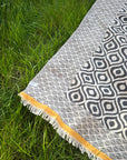 Weavico - Turkish Throw Blanket 100% Cotton - Black/Mustard
