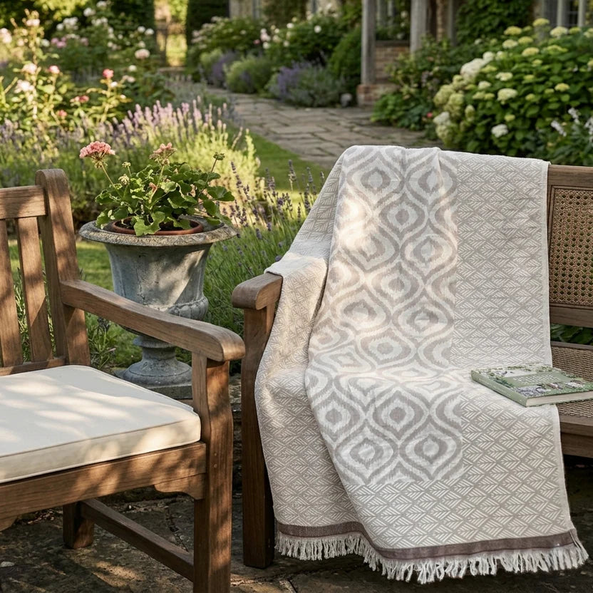 Weavico - Turkish Throw Blanket 100% Cotton - Beige/Brown