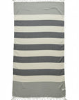 Weavico - Stripe Turkish Beach Towel - 100% Cotton - Black