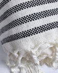 Weavico - Stripe Turkish Beach Towel - 100% Cotton - Black