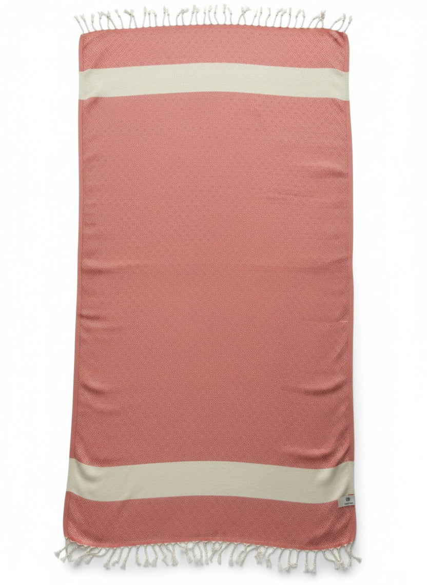 Weavico - Diamond Turkish Beach Towel - 100% Cotton - Orange