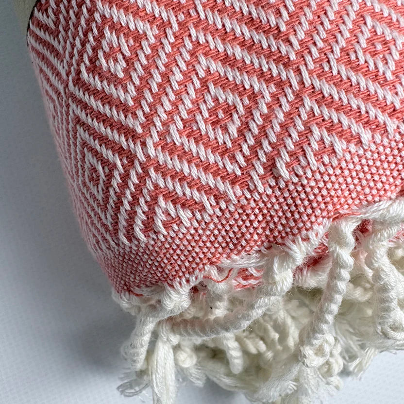 Weavico - Diamond Turkish Beach Towel - 100% Cotton - Orange