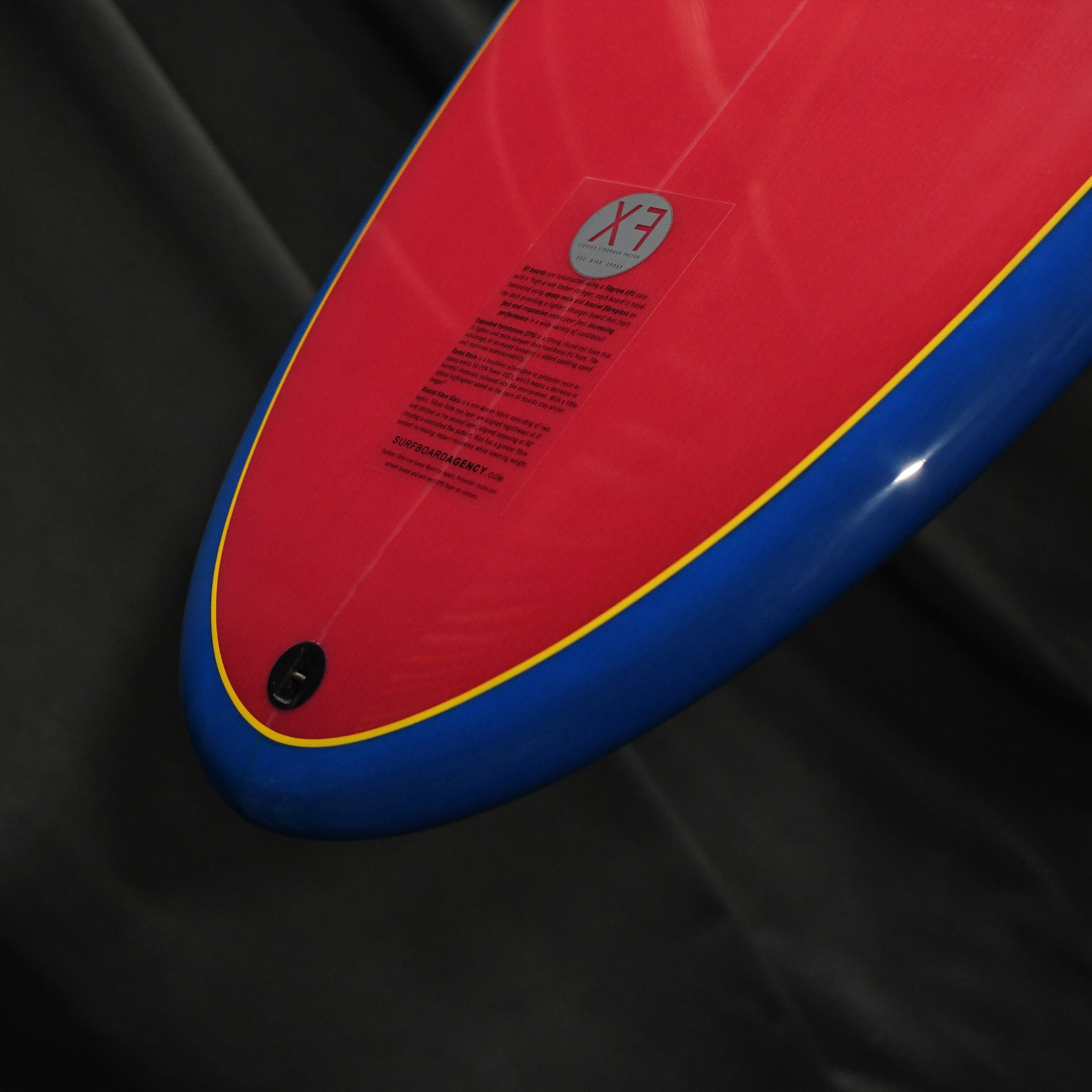 McCoy All Round Nugget 3F FCS II XF Sunset Polish Surfboard - Pink/Blue