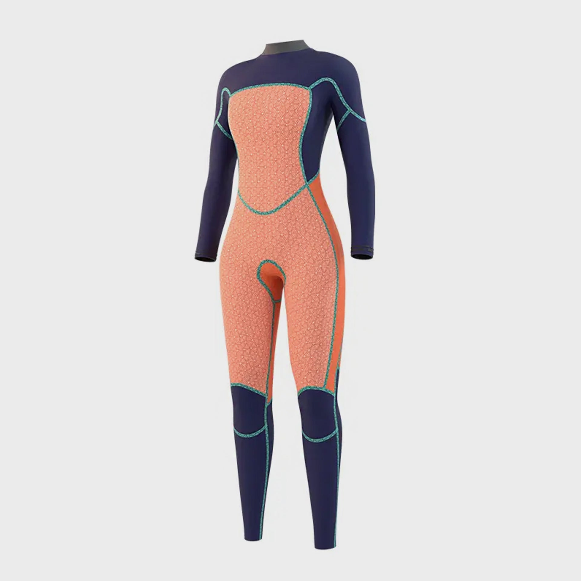 Mystic Womens Jayde Double Front Zip 5/4 Fullsuit - Navy