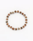 Pineapple Island Puncak Jaya Rhodonite Stretchy Bracelet - Natural Stone Pale Tones