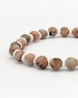 Pineapple Island Puncak Jaya Rhodonite Stretchy Bracelet - Natural Stone Pale Tones