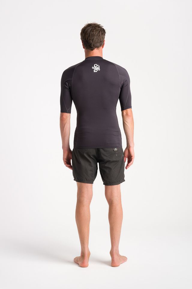 C-Skins Mens NuWave UV Basics Short Sleeve Vest - Anthracite - ManGo Surfing