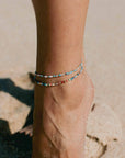 Pineapple Island Alila Dainty Colourful Beaded Anklet - Green