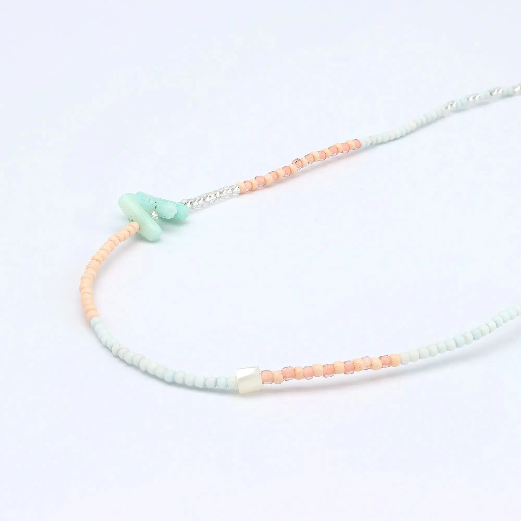 Pineapple Island Mimpi Dainty Beaded Necklace - Pink/Blue