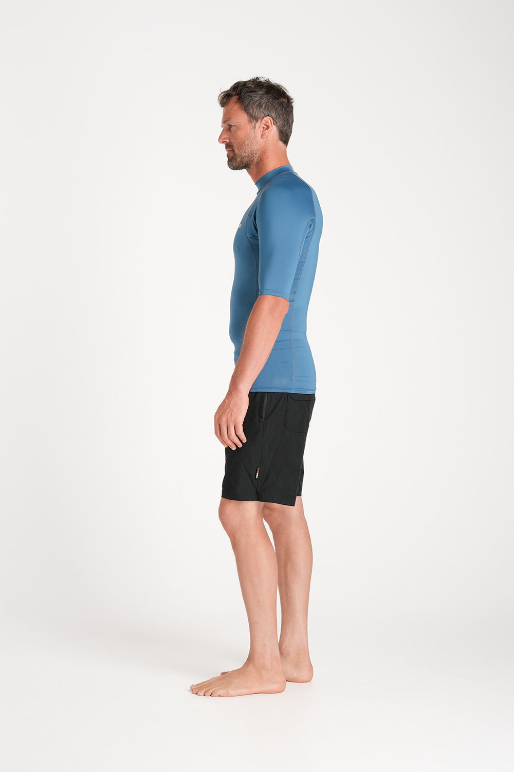 C-Skins Mens NuWave UV Basics Short Sleeve Vest - Steel Blue